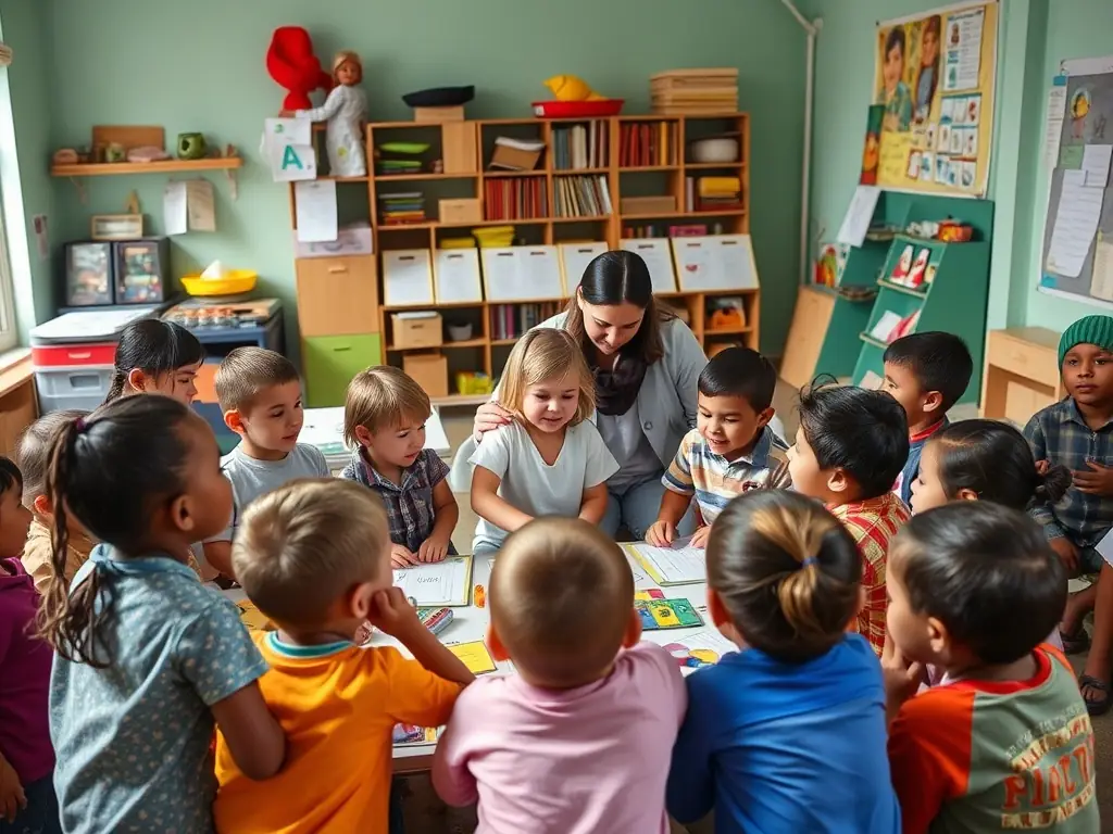A workshop in progress with children and community members engaging in film-related activities in a community center, highlighting CINEBASTIDE's commitment to community engagement.